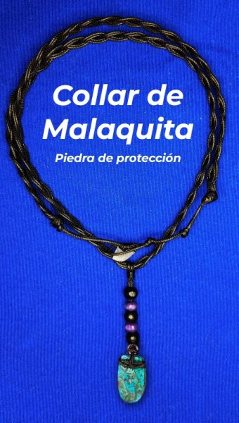 Collar Vibra En 1 piedra Malaquita