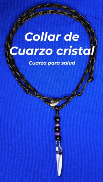 Collar Vibra En 1 piedra Cuarzo cristal