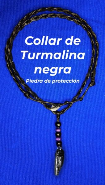 Collar Vibra En 1 piedra Turmalina negra