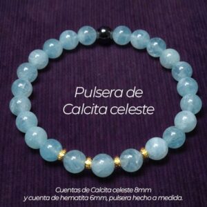 Pulsera de Calcita Celeste