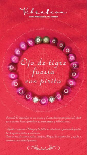 Pulsera de Ojo de Tigre Fucsia