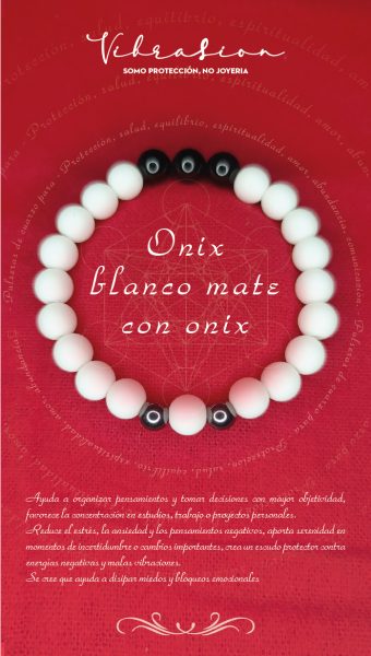 Pulsera de Ónix Blanco Mate