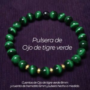 Pulsera de Ojo de Tigre Verde