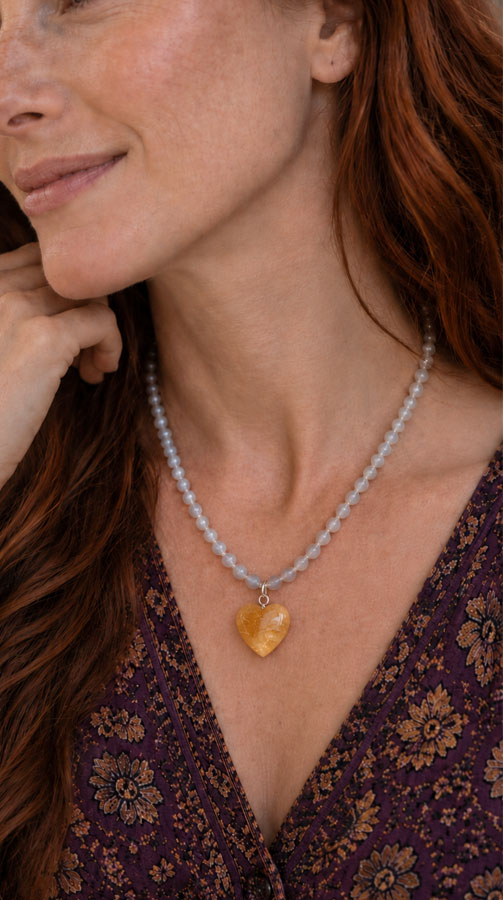 Collar de corazón de citrino