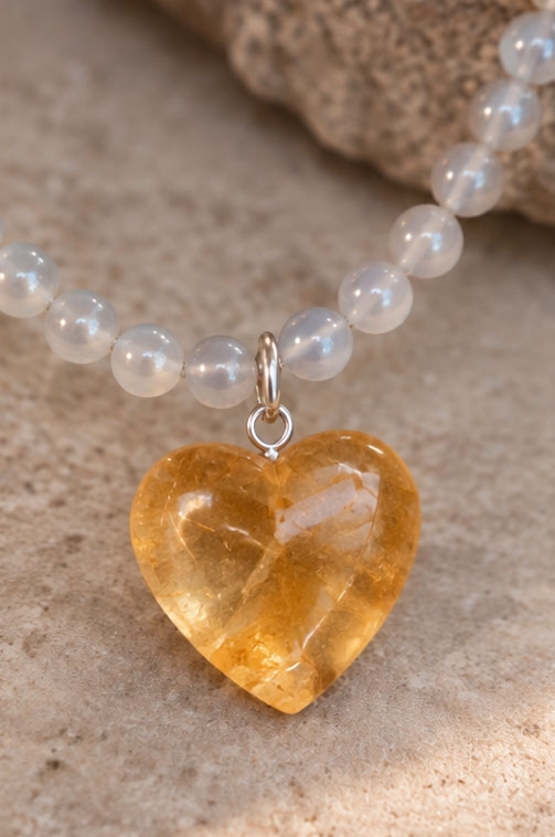 Collar de corazón de citrino - Image 3