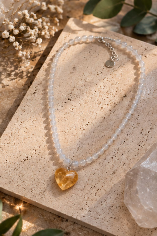 Collar de corazón de citrino - Image 4